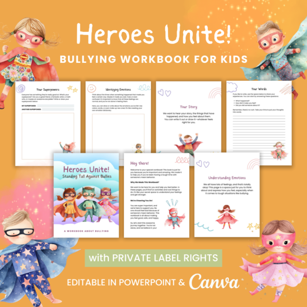 Printable Bullying Workbook for Kids with PLR