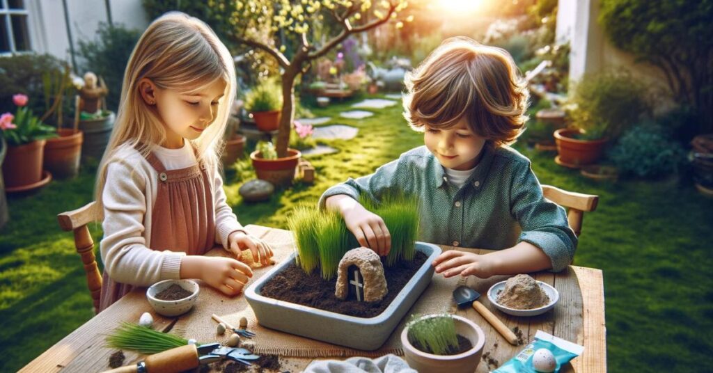 religious Easter activities for kids - Easter garden