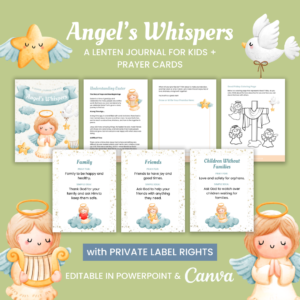 Lenten Journal for Kids with Prayer Cards PLR
