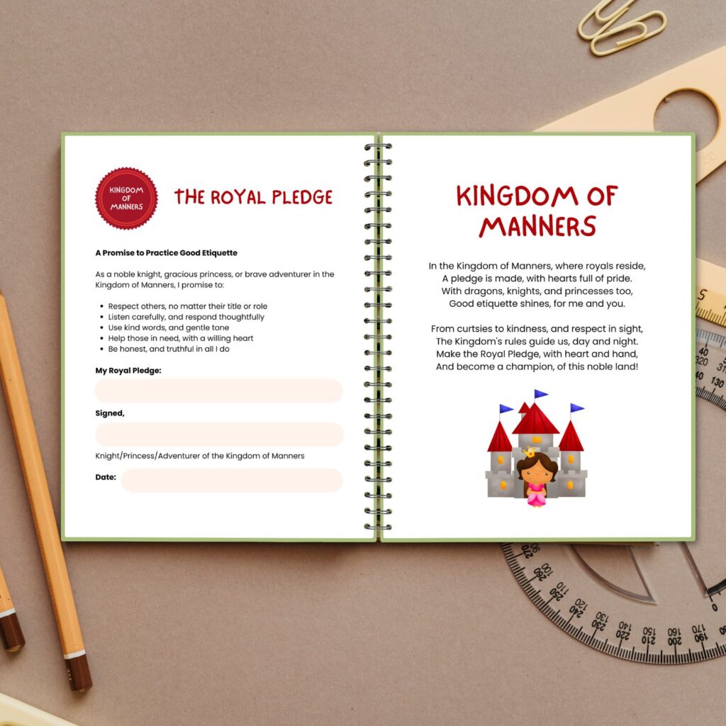 The Royal Guide to Good Manners Workbook - The Little Raindrops Club