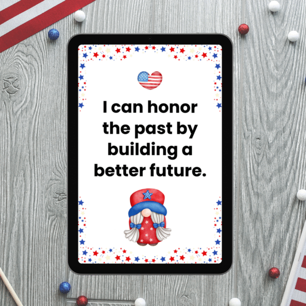 Patriot Power Challenge and Affirmation Cards for Kids - Image 4