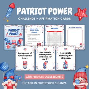 Patriot Power Challenge and Affirmation Cards for Kids